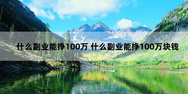 什么副业能挣100万 什么副业能挣100万块钱